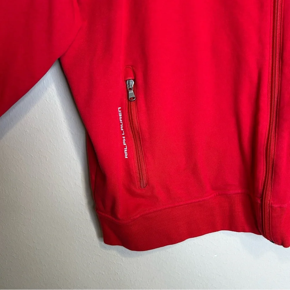 Polo Ralph Lauren Performance Contrast Tip Lightweight Red Full-Zip Track Jacket